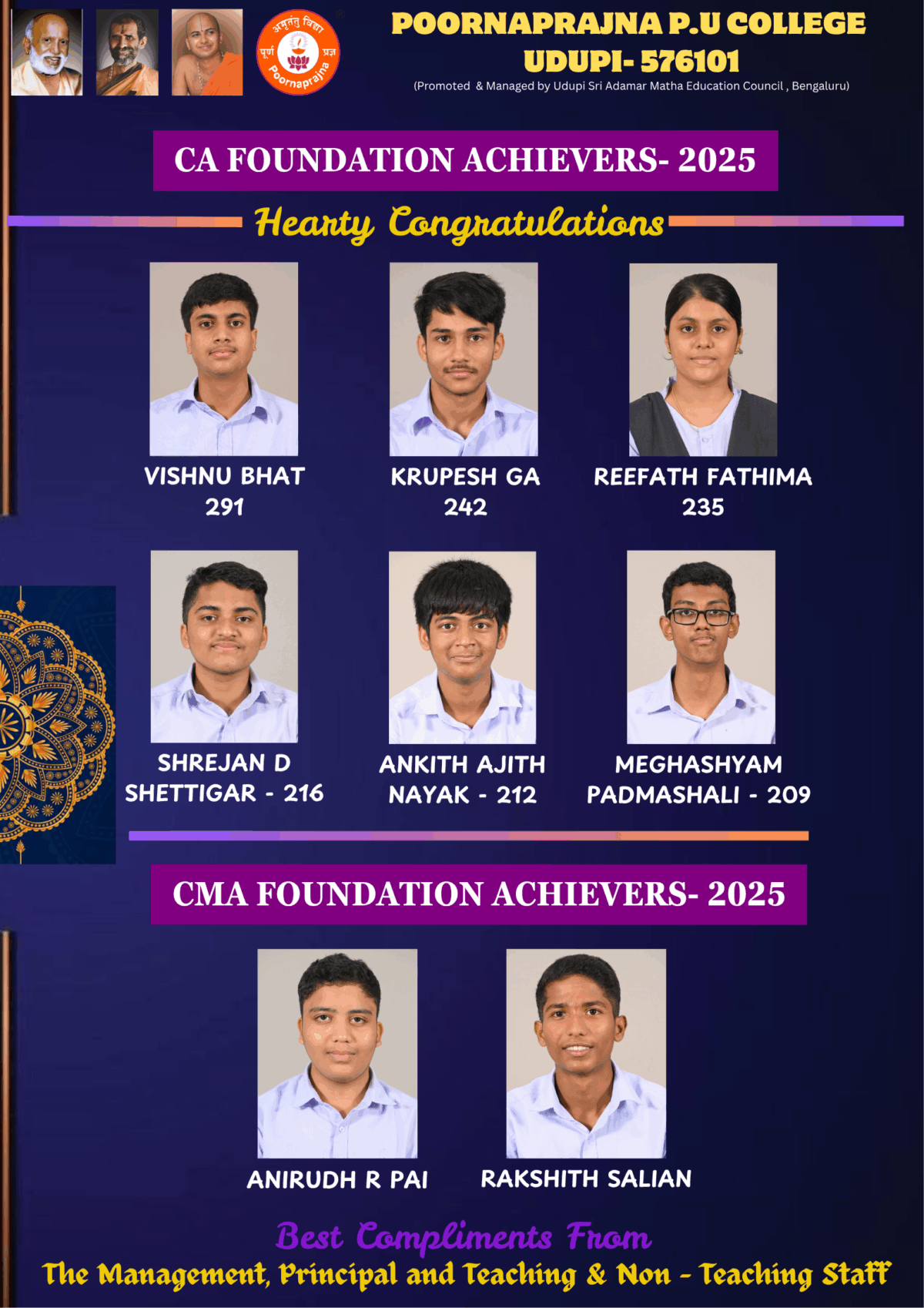 CA  & CMA FOUNDATION ACHIEVERS-2025